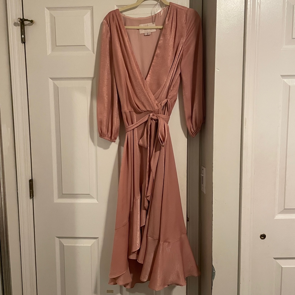 Gal Meets Glam Jennifer Wrap Dress In Pink Size 8